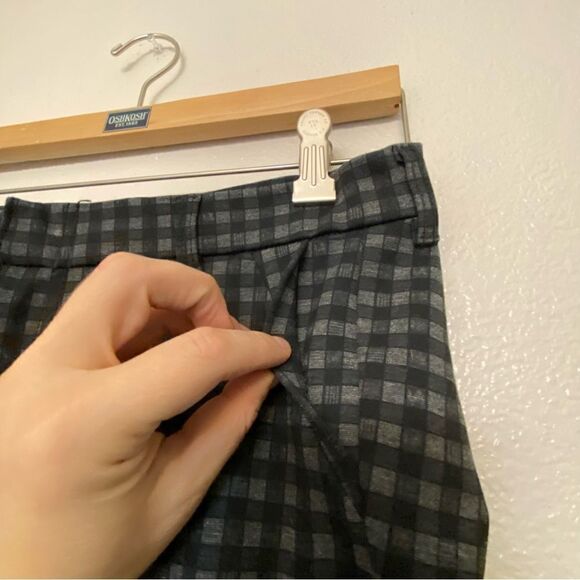 Kut from the Kloth Elyse Checkered mid rise Skinny black goth plaid stretch 4 - Picture 5 of 15